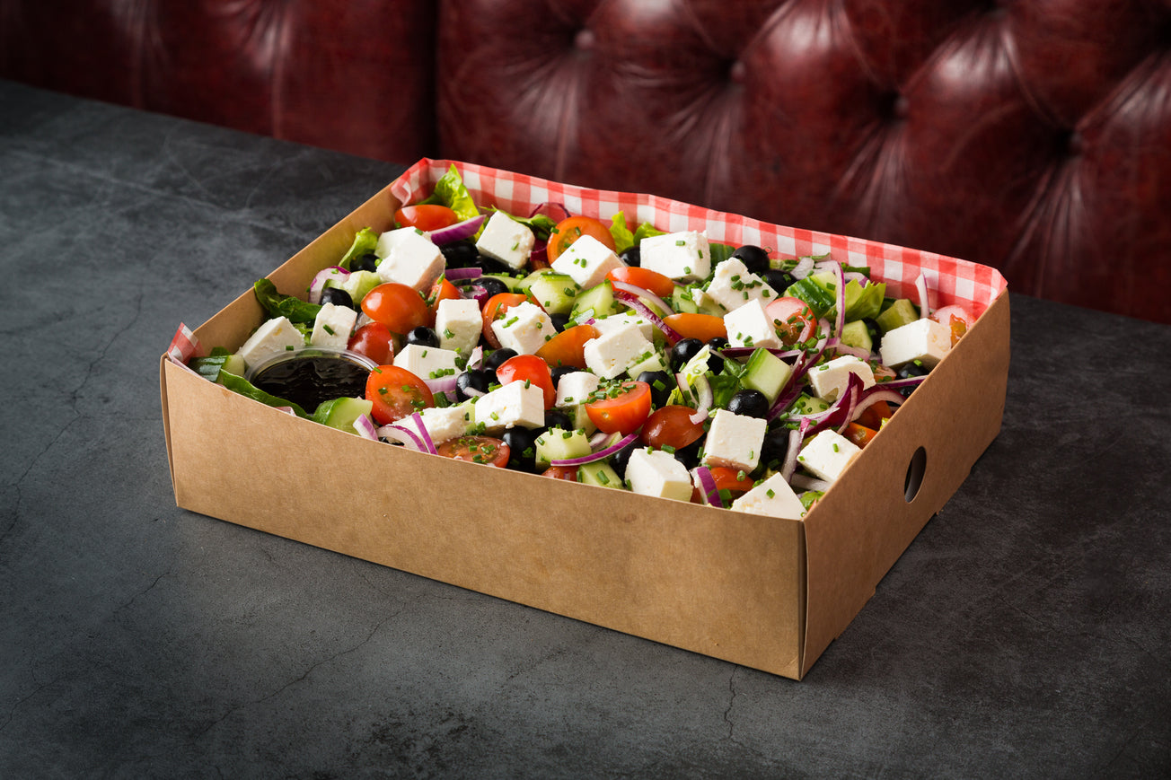 Greek Salad with Feta and Black Olives Platter