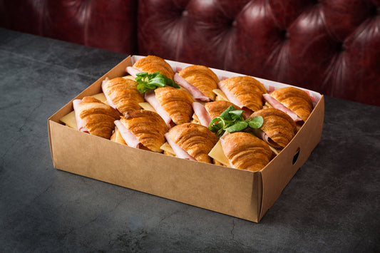 Breakfast Mini Croissants with Ham and Cheese Platter